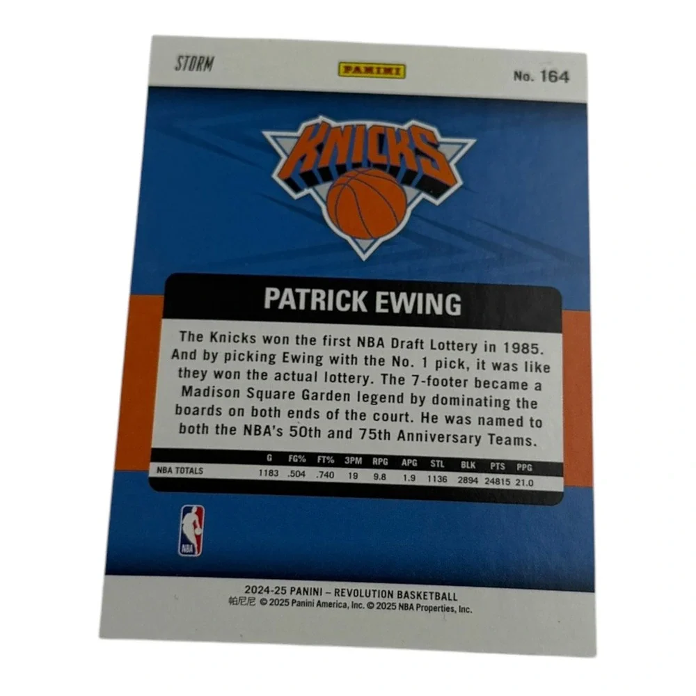 2024-25 Panini Revolution Patrick Ewing Legends Storm Parallel No. 164 Knicks - Picture 2 of 2